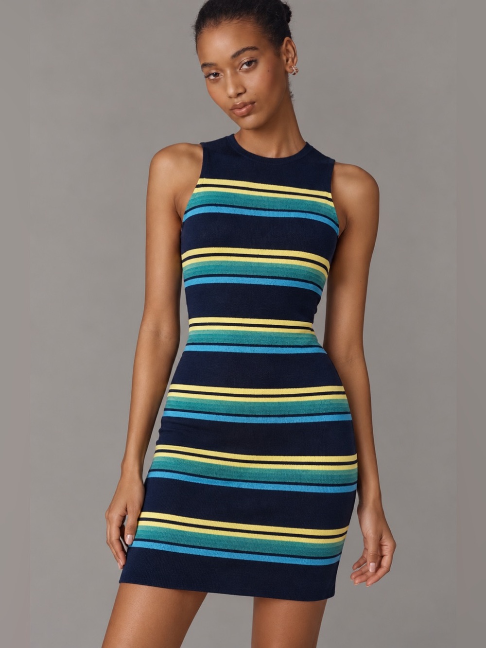 🖤💚 Beautiful VV Deep Bay Striped Jacquard Dress – Size 6 💚🖤